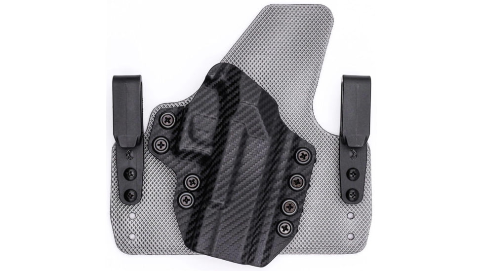 Rounded Tuckable IWB KYDEX/Padded Wide Hybrid Holster, Heckler &amp; Koch VP9 /VP9SK /VP9L, Left Hand, Carbon Fiber, HKH-VP9-CF-LH-WDFOAM