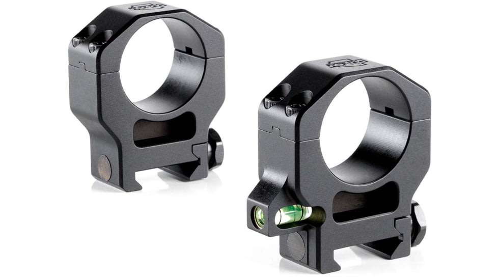 Ruff's Precision Manufacturing 30mm Riflescope Rings w/Co-Linear Bubble Level, High - 1.25in, Set of 2, Black, CLR-30125