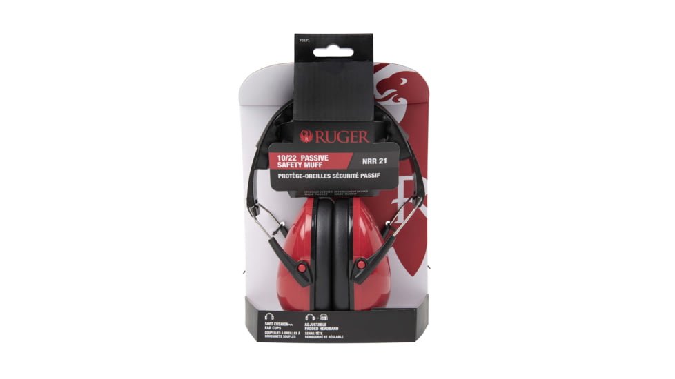 Ruger 10/22 Low-Profile Passive Safety Shooting Earmuffs, 21dB NRR, 70571