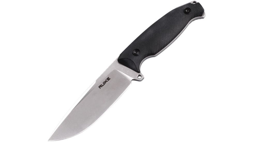 RUIKE Jager F118 Fixed Blade Black Fixed Blade Knife, 4.5in, Standard Edge, Stonewash, Black, G10 Handle, F118-B