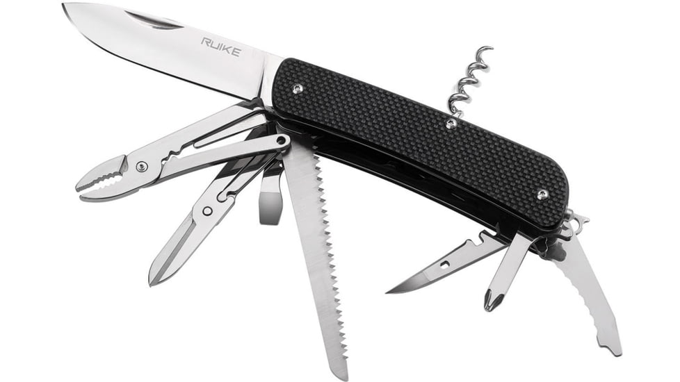 RUIKE LD51 Multifunctional Knife Multi-Tools, Folding Knife, 4.5in Closed, Black G10 Handle, Black, LD51-B
