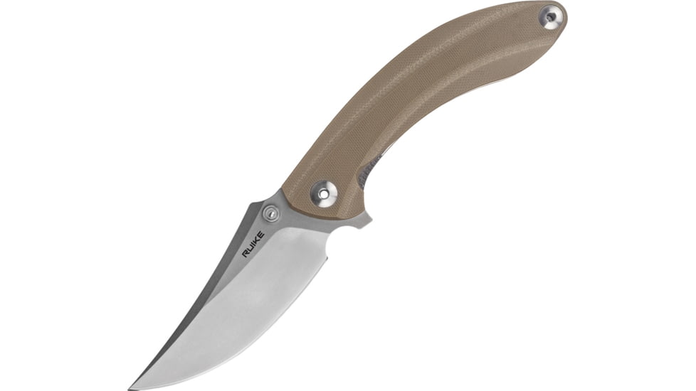 RUIKE P155 Linerlock Desert Sand Folding Knife, 3.5in Bead Blast Finish 14C28N Sandvik SS Blade, Desert Tan G10 Handle, Pocket Clip, P155-W