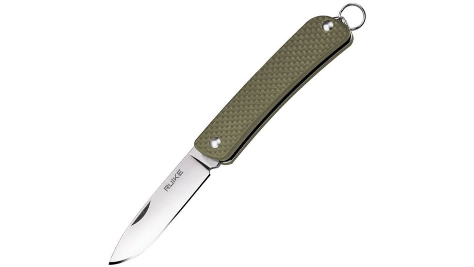RUIKE S11 Compact Folder Green Folding Knife,2in,Standard Edge,Satin,Green,G10 Handle, S11-G