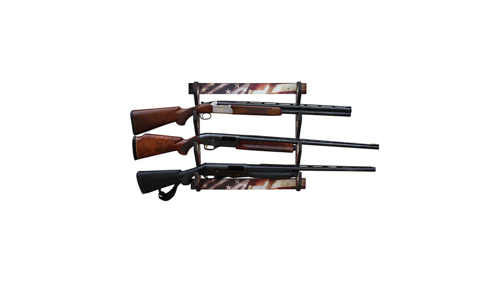 Rush Creek Creations 3 Gun Wall Rack, Americana Flag, 38-4043