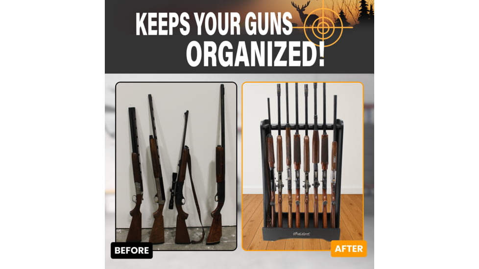 Rush Creek Creations 8 Gun Floor Rack, Black, 38-3059