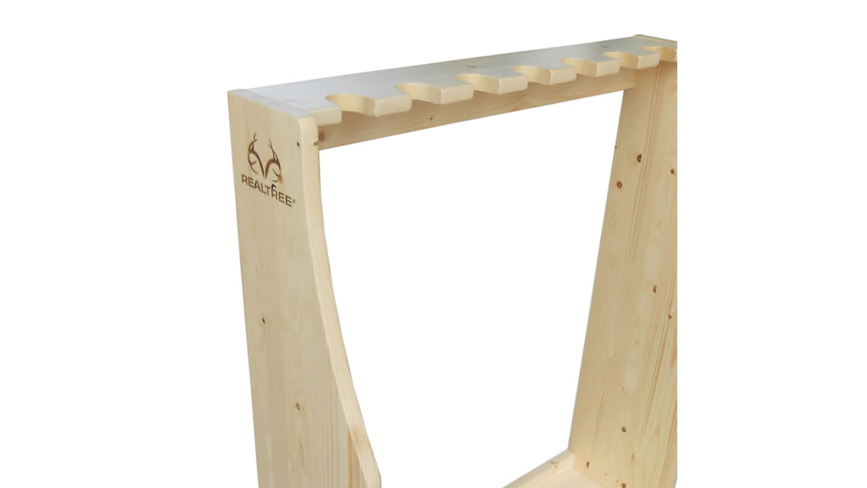 Rush Creek Creations Free Standing Wood 7-Gun Storage Rack, Natural Pine Light, 39-4001