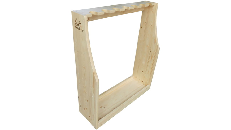 Rush Creek Creations Free Standing Wood 7-Gun Storage Rack, Natural Pine Light, 39-4001