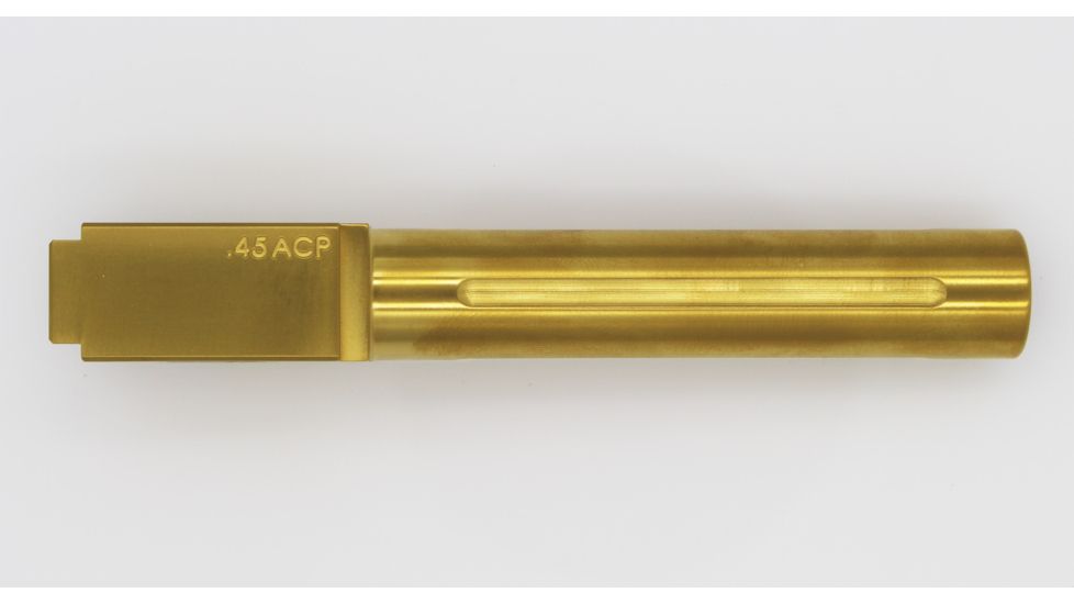 S3F Solutions Glock 21 Drop In Match Grade Barrel Fluted, Titanium Nitride, Gold S3FG21FTiN