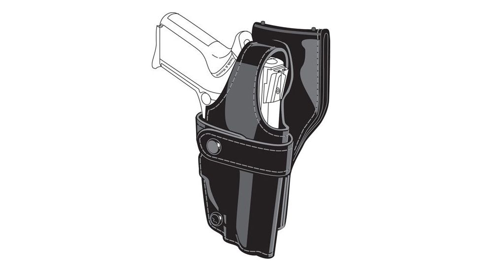 Safariland 0705 Duty Holster, SSIII Low-Ride, Level III Retention - Hi Gloss Black, Right Hand 0705-744-91