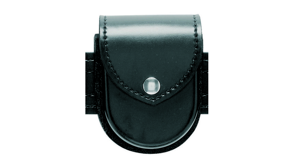 Safariland 290 Double Cuff Pouch W/ Top Flap, STX Basket Weave Black W/ Black Plastic Snap 290-48PBL