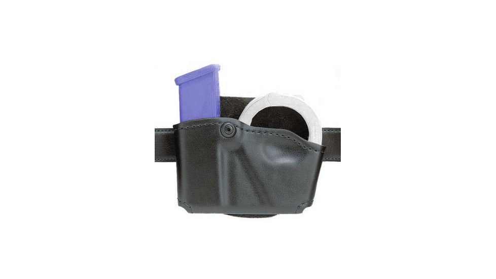 Safariland 573 Concealment Magazine Holder, Paddle, Single w/Cuff Pouch - STX Plain Black, Ambidextrous