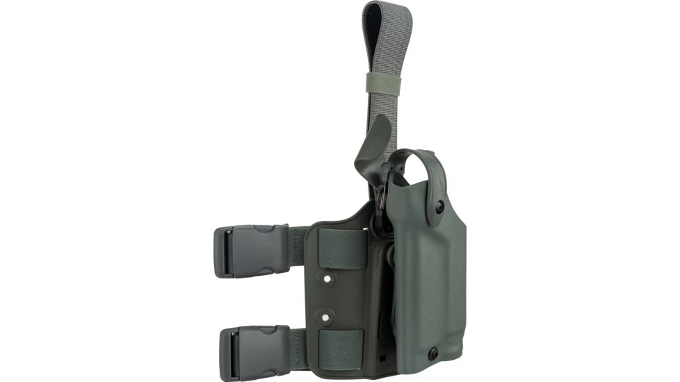 Safariland 6004 SLS Tactical Holster w/Dbl Leg Straps, S&amp;W 4566TSW w/Light Rails &amp; ITI M5 4.125in., Foliage Green, Left Hand, 6004-4302-542