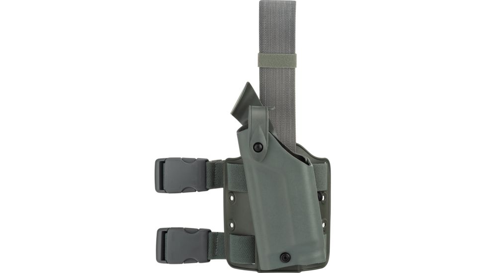 Safariland 6004 SLS Tactical Holster w/Dbl Leg Straps, S&amp;W 4566TSW w/Light Rails &amp; ITI M5 4.125in., Foliage Green, Left Hand, 6004-4302-542