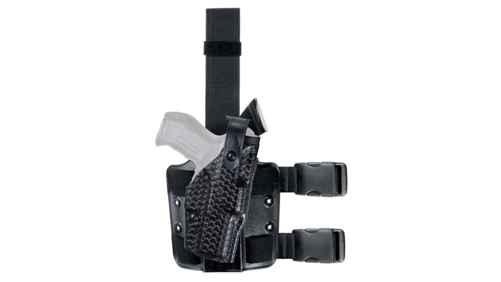 Safariland 6004 SLS Tactical Holster w/Dbl Leg Straps, Taser X-26, STX Black Basket Weave, Left Hand, 6004-64-482