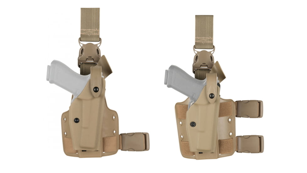 Safariland 6005 SLS Tactical Holster w/ Quick Release Leg Harness - STX FDE Brown, Right Hand 6005-14921-551, Brown, Flat Dark Earth