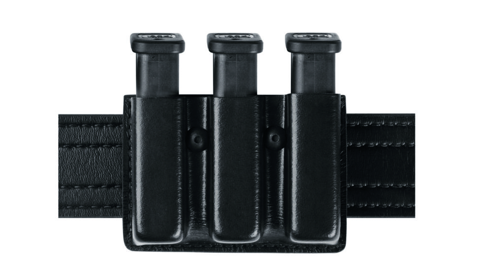 Safariland 775 Slim Open-Top Triple Mag Pouch, Double Stacked 9mm Mags Gl17, 22, STX Tactical OD, Ambi Shroud Mount 775-83-563