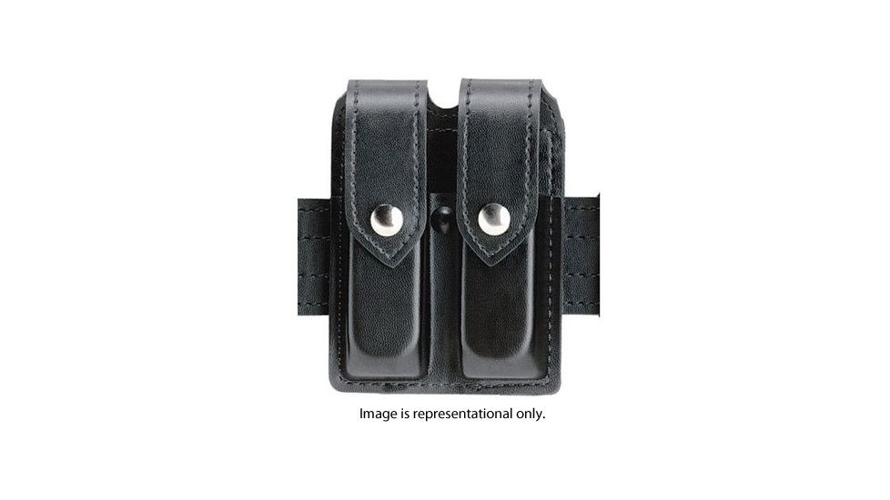 Safariland 78 Slimline Double Magazine Pouch,1911 Government Style,Plain Black w/Black Plastic Snap 78-53-2PBL