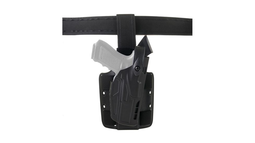 Safariland 7304 7TS ALS/SLS Level III Retention Tactical Holsters, Glock 19 Gen 5, Glock 23, Glock 45, Glock 19X, Standard Double Strap Leg Shroud, Right Hand, Black, 7304-2835-411