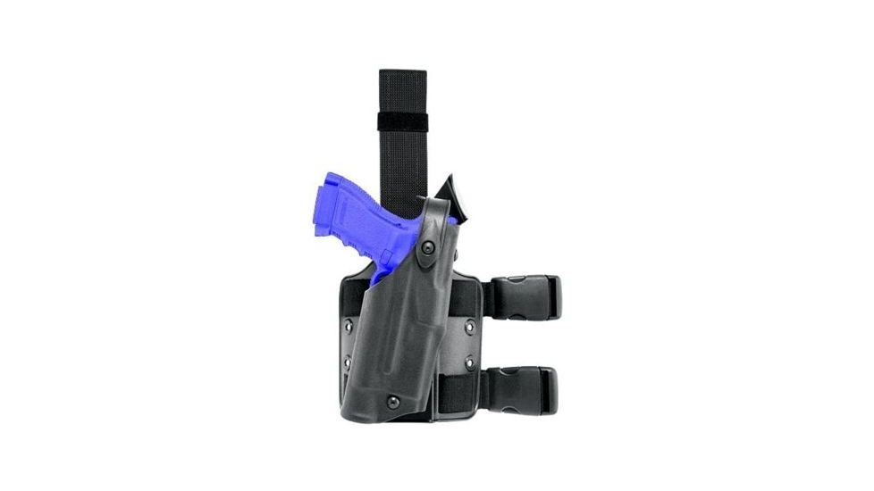 Safariland ALS Tactical Holster, Right Hand, OD Green DFA on Single leg Strap w/QLS 6304-7742-561-MS19-MS27