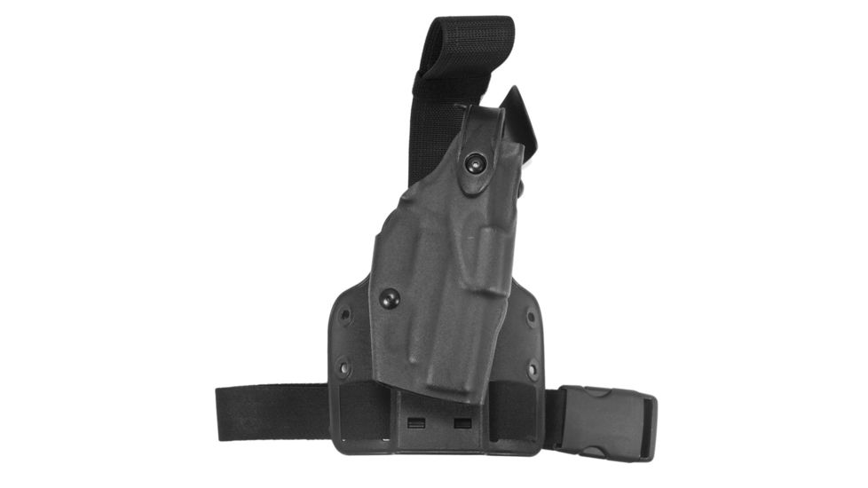 Safariland ALS Tactical Holster w/ Quick Release Leg Harness, Right Hand, STX Tactical Black Leg Shroud Single Strap 6305-744-131-SP10