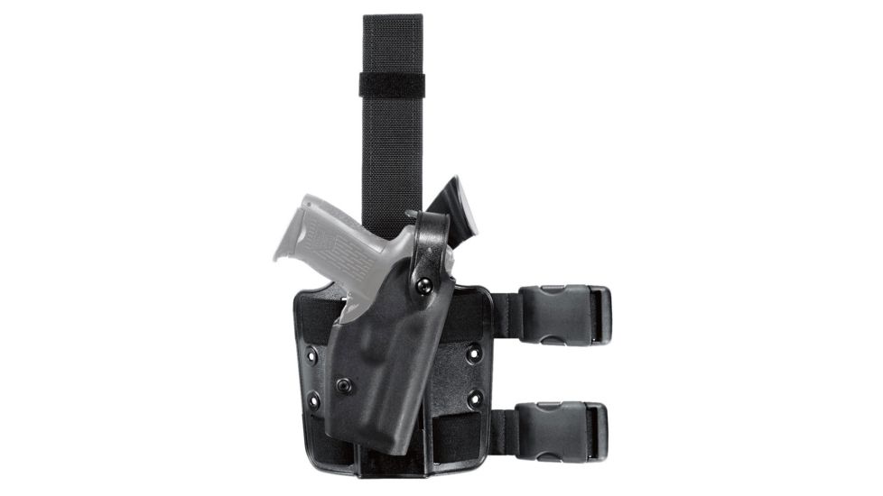 Safariland Model 6004 SLS Drop-Leg Holster, Glock 17/22/31 w/SF X200/X300/X300U Light, Right Hand, Plain Black, 6004-836-121