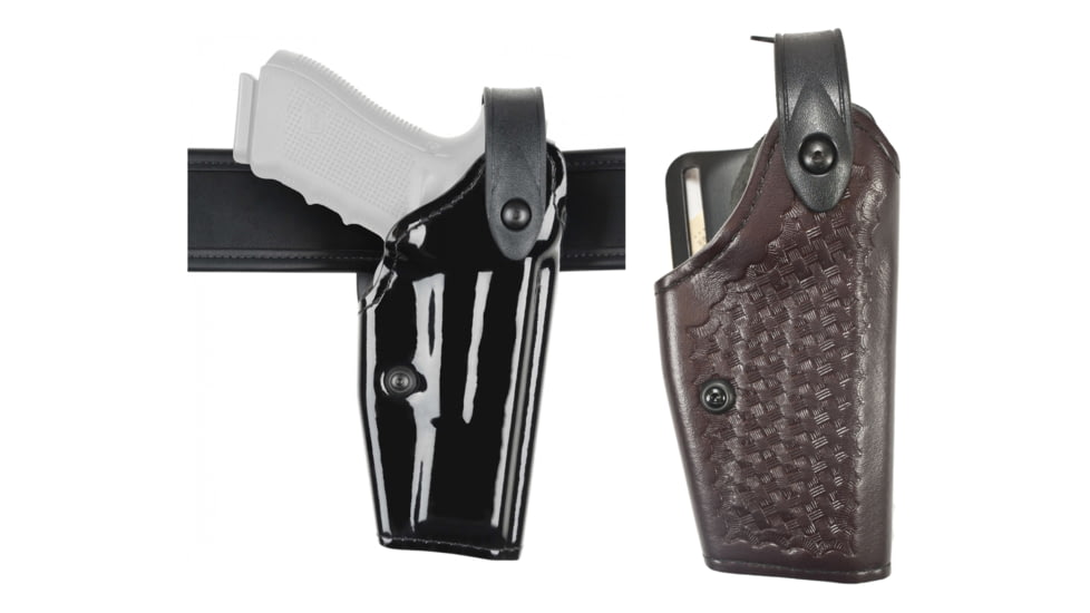 Safariland Model 6280 SLS Mid-Ride Level-II Duty Glock Holster, w/ITI Light, Black, Cordovan