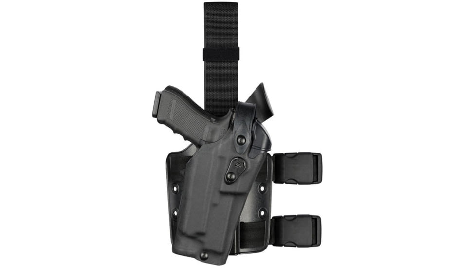 Safariland 6304RDS ALS/SLS Drop Leg Glock Holster, Glock 19/23 w/IT M3 Light, Right, Black, STX Glock, Single Strap Leg Shroud, 6304RDS-2832-131-SP10