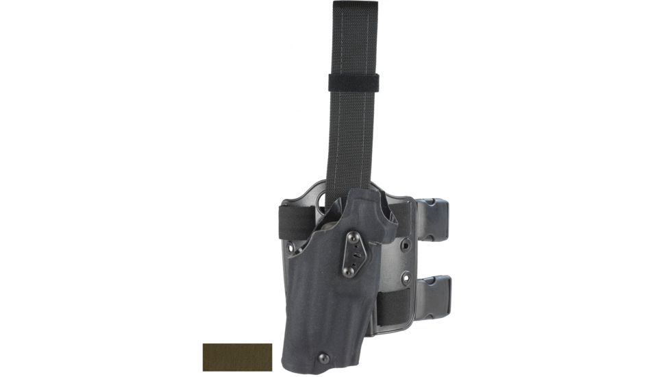 Safariland Model 6354DO ALS Drop Leg Holster, Glock 19/23, Left Hand, Cordura, Double Strap, Ranger Green, 6354DO-283-732