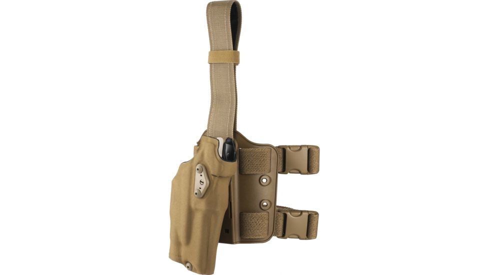 Safariland Model 6354DO ALS Drop Leg Holster, Glock 19/23/32 w/ITI M3, Left Hand, Cordura, Double Strap, Coyote Brown, 6354DO-2832-742