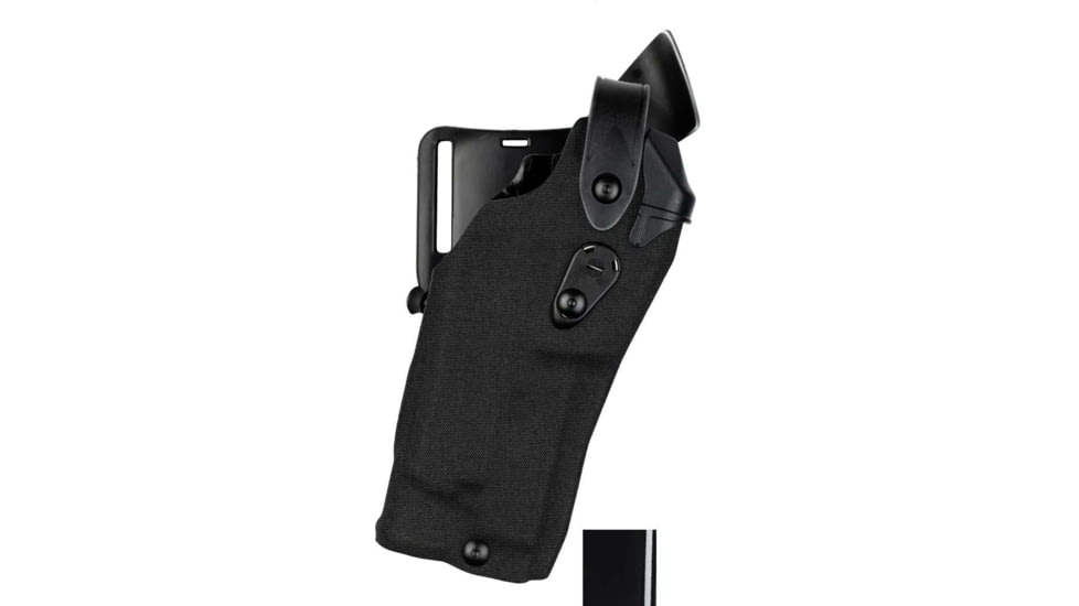 Safariland Model 6360RDS ALS/SLS Mid-Ride Level-III Duty Holster, Smith &amp; Wesson M&amp;P 9/40, SureFire X300U, Left, STX Hi Gloss, Black, 6360RDS-2192-492