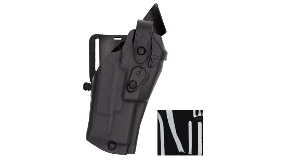 Safariland Model 6360RDS ALS/SLS Mid-Ride Level-III Duty Holster, SIG Sauer P320 X-Carry, Streamlight TLR-7, Right, STX Hi Gloss, Black, 6360RDS-75227-491-NH-NP