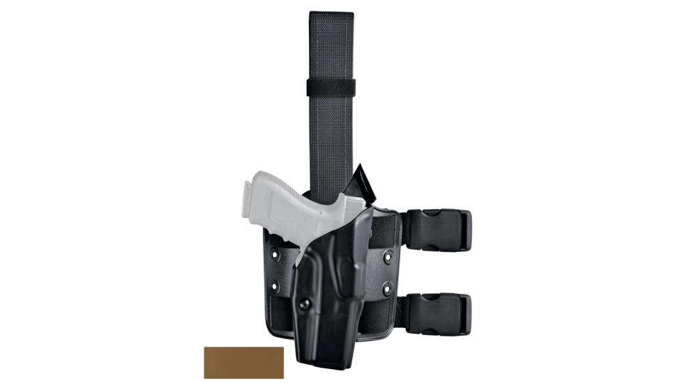 Safariland Model 6384 ALS/OMV Drop-Leg Holster, Glock 17/22/31 w/ITI M3 Light, Right Hand, STX Coyote Brown, 6384-832-761