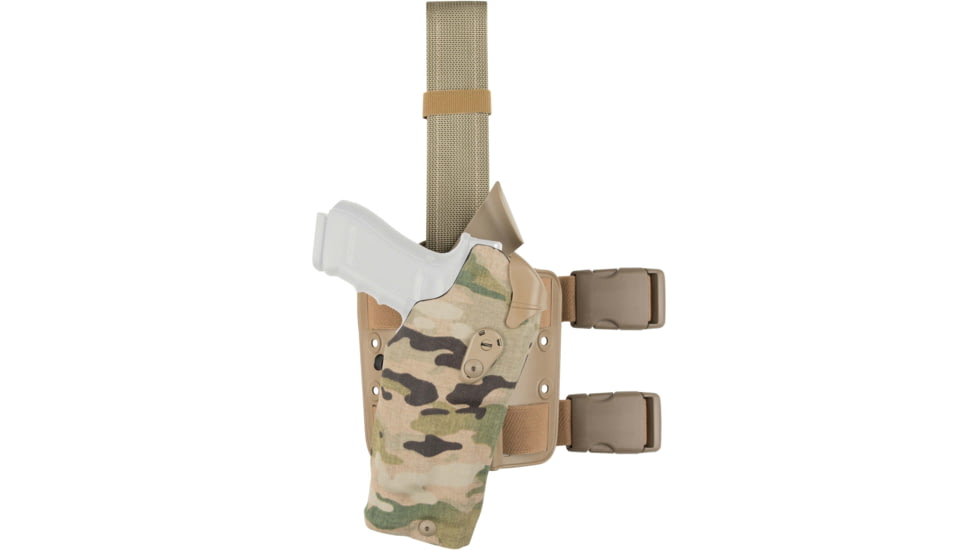Safariland 6384RDS ALS OMV Drop Leg Tactical Holster, All Glock Gen 1-4 except Glock 42/44, SureFire X300U, Left, Cordura, MultiCam, 6384RDS-8972-702