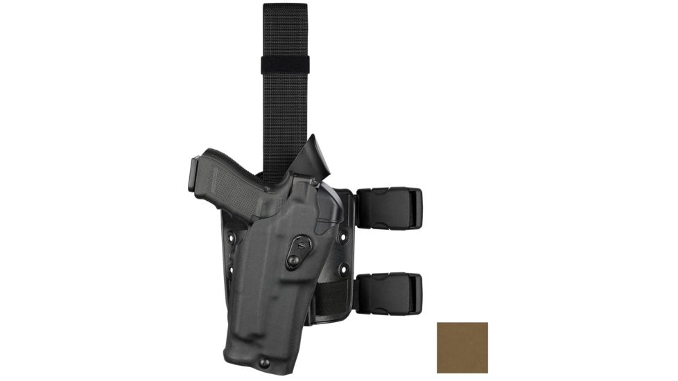 Safariland Model 6384RDS ALS OMV Drop Leg Holster, Sig Sauer P320 9mm/.40 Compact w/ITI M3/Streamlight TLR1/SF X300/X300U, Left Hand, Cordura, Double Strap, Coyote Brown, 6384RDS-7502-742