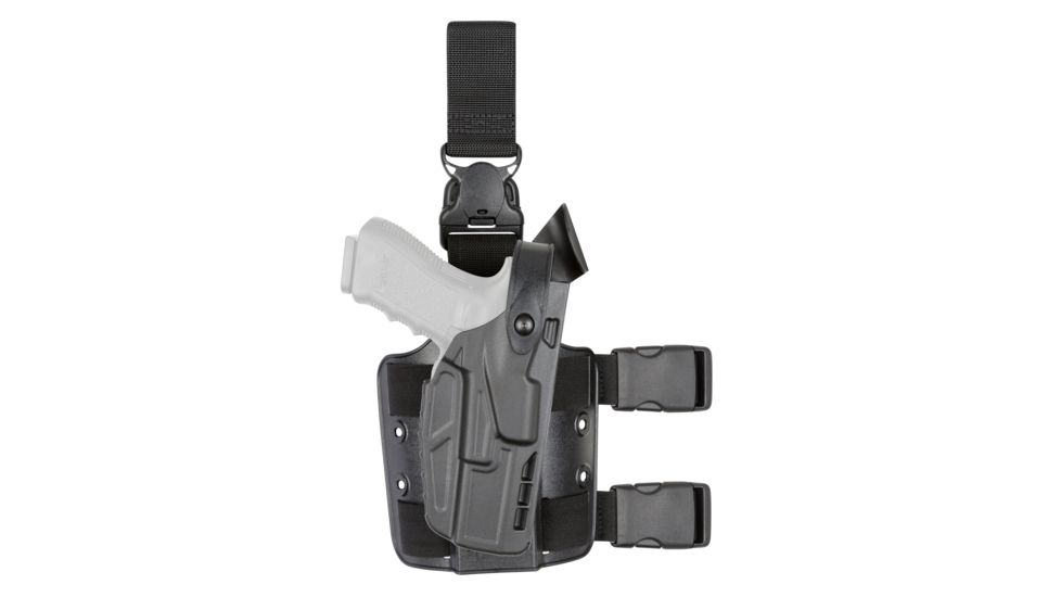 Safariland Model 7005 7TS SLS Drop-Leg Holster, Glock 19/23/32, Right Hand, STX Plain Black, 7005-283-411