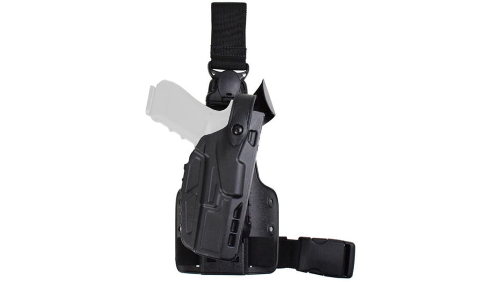 Safariland Model 7005 7TS SLS Tactical Holster w/Quick Release Leg Strap, Left Hand, Black, 7005-28327-412-SP10