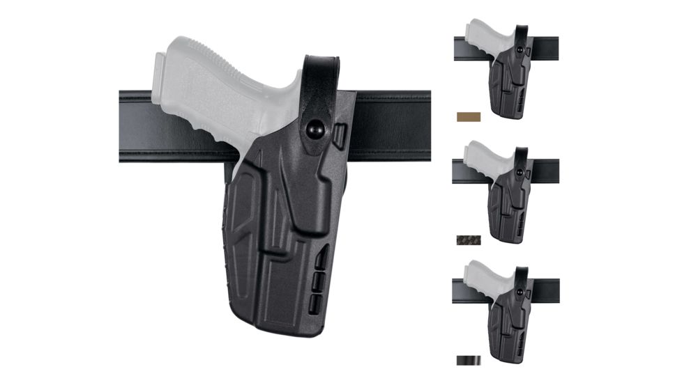 Safariland Model 7280 7TS SLS Mid-Ride Level-II Duty Glock Holster, Black, Flat Dark Earth