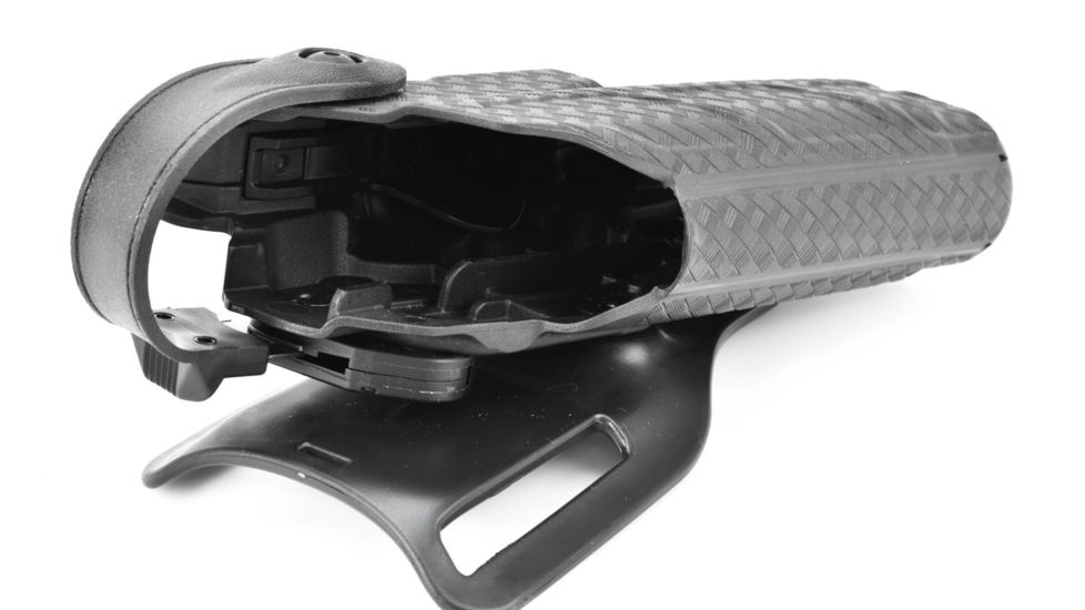 Safariland Model 7280 7TS SLS Mid-Ride Level-II Duty Holster, Glock 20/21, Left Hand, STX Basket Weave Black, 7280-383-482