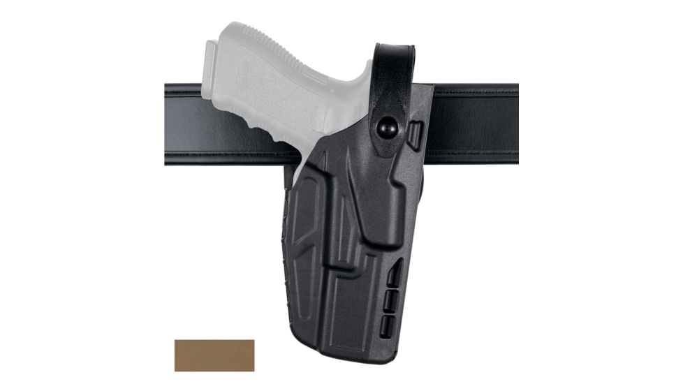 Safariland Model 7285 7TS SLS Low-Ride Level-II Duty Holster, Glock 19 1-5 Gen, Left Hand, Hi-Gloss, Black, 7285-2835-492