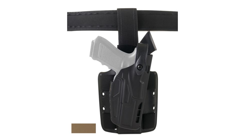 Safariland 7304 7TS ALS/SLS Level III Retention Tactical Holsters, Glock 20/Glock 21, Standard Double Strap Leg Shroud, Right Hand, FDE Brown, 7304-383-551