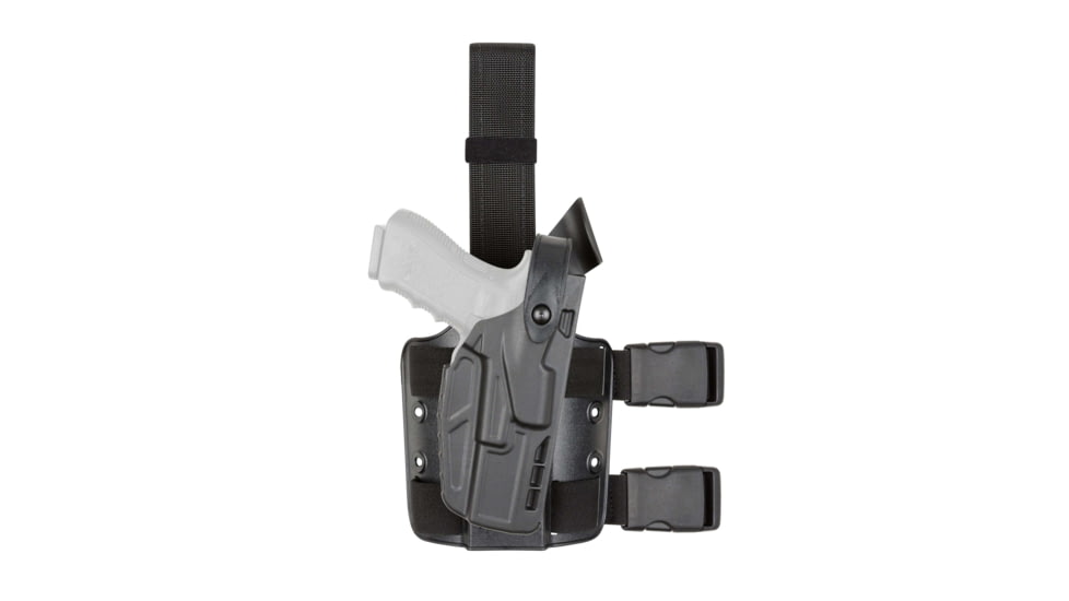 Safariland 7304 7TS ALS/SLS Level III Retention Tactical Holsters, Glock 22 Gen 5 w/ Streamlight TLR-7, Standard Double Strap Leg Shroud, Right Hand, Black, 1328022