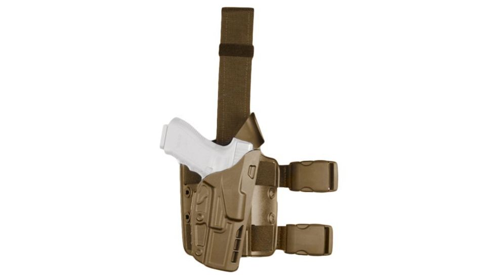 Safariland Model 7384 7TS ALS/OMV Drop-Leg Holster, Glock 20/21 w/ITI M3 Light, Right Hand, STX Flat Dark Earth, 7384-3832-551
