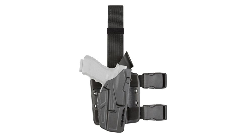 Safariland Model 7384 7TS ALS/OMV Drop-Leg Holster, Glock 19/23/32 w/ITI M3 Light, Right Hand, STX Plain Black, 7384-2832-411