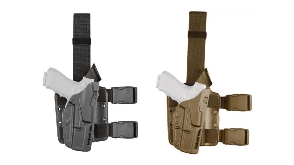 Safariland Model 7384 7TS ALS/OMV Drop-Leg Glock Holster, Black, Flat Dark Earth