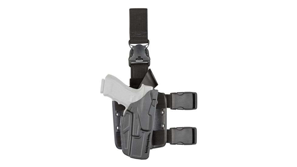 Safariland Model 7385 7TS ALS/OMV Drop-Leg Holster, Glock 17/22/31, Left Hand, STX Plain Black, 7385-83-412