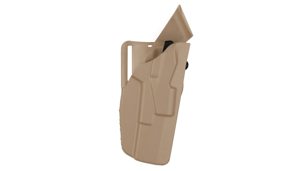 Safariland 7390 7TS ALS Mid Ride Glock Duty Holster, Glock 19/19X/23/45, Streamlight TLR-7, Right, Plain, FDE Brown, 1316387