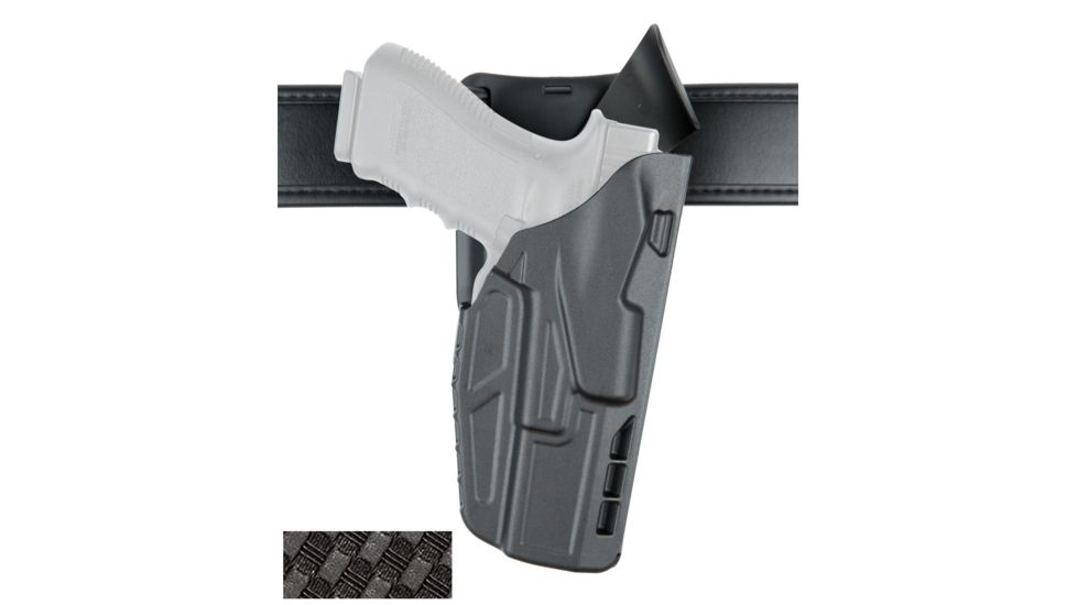 Safariland Model 7395 7TS ALS Low-Ride Level-I Duty Holster, Glock 17/22/31 w/ITI M3 Light, Left Hand, STX Basket Weave Black, 7395-832-482