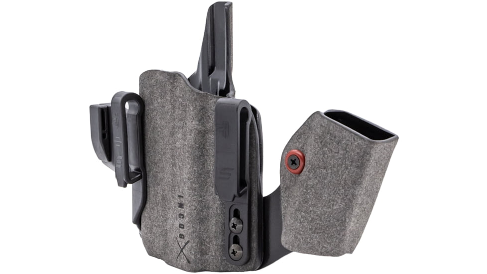 Safariland Incog X Glock 43X/48 IWB Holster, Large Weapon Mounted Light Mag Caddy, Left, Suede, Concealment, Gray, INCOG-0-895-A-7S-CX1-62-MC