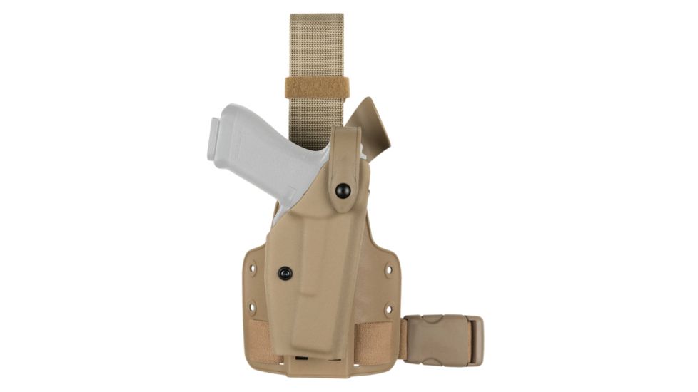 Safariland SLS Tactical Holster, Right Hand, STX FDE Brown Leg Shroud Single Strap 6004-261-551-SP10