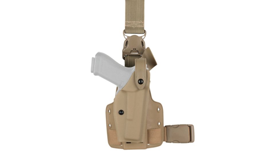 Safariland SLS Tactical Holster w/ Quick Release Leg Harness, Right Hand, STX FDE Brown Leg Shroud Single Strap 6005-5340-551-SP10